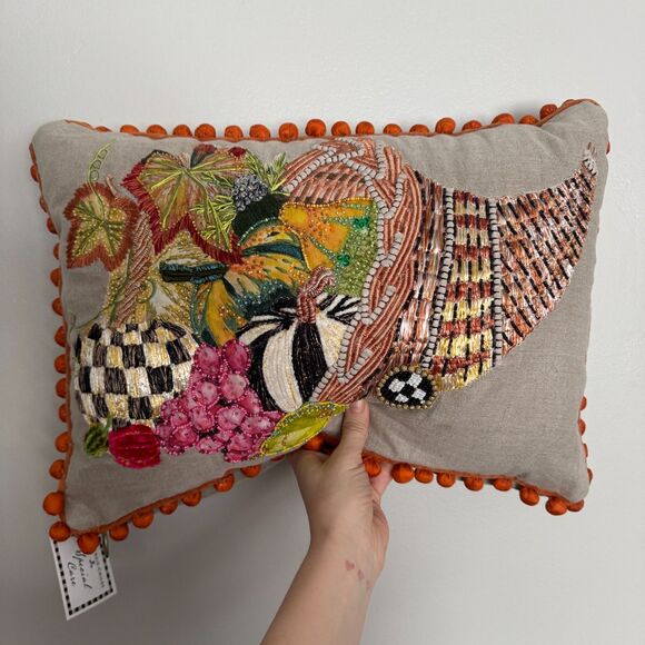 NWT MACKENZIE-CHILDS Cornucopia Lumbar Pillow - Picture 1 of 13